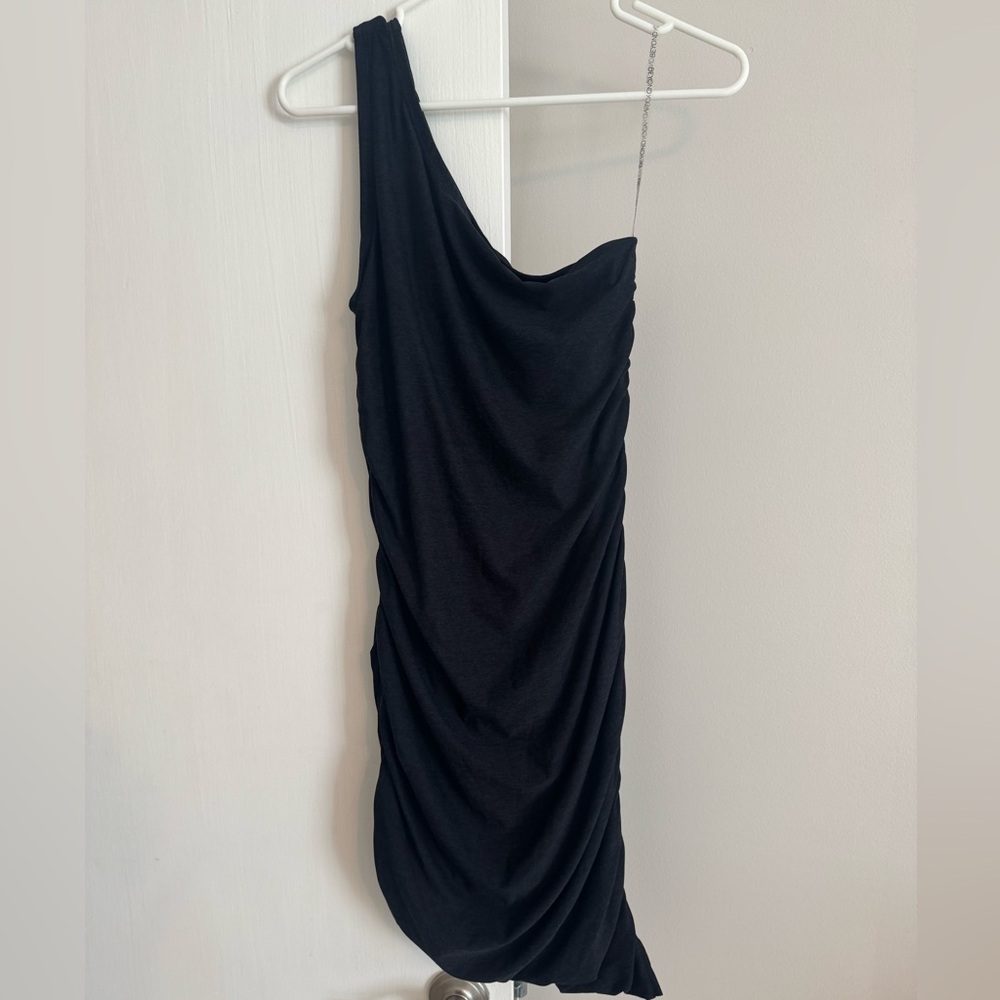 Beyond Yoga Featherweight One Shoulder Gather Dress